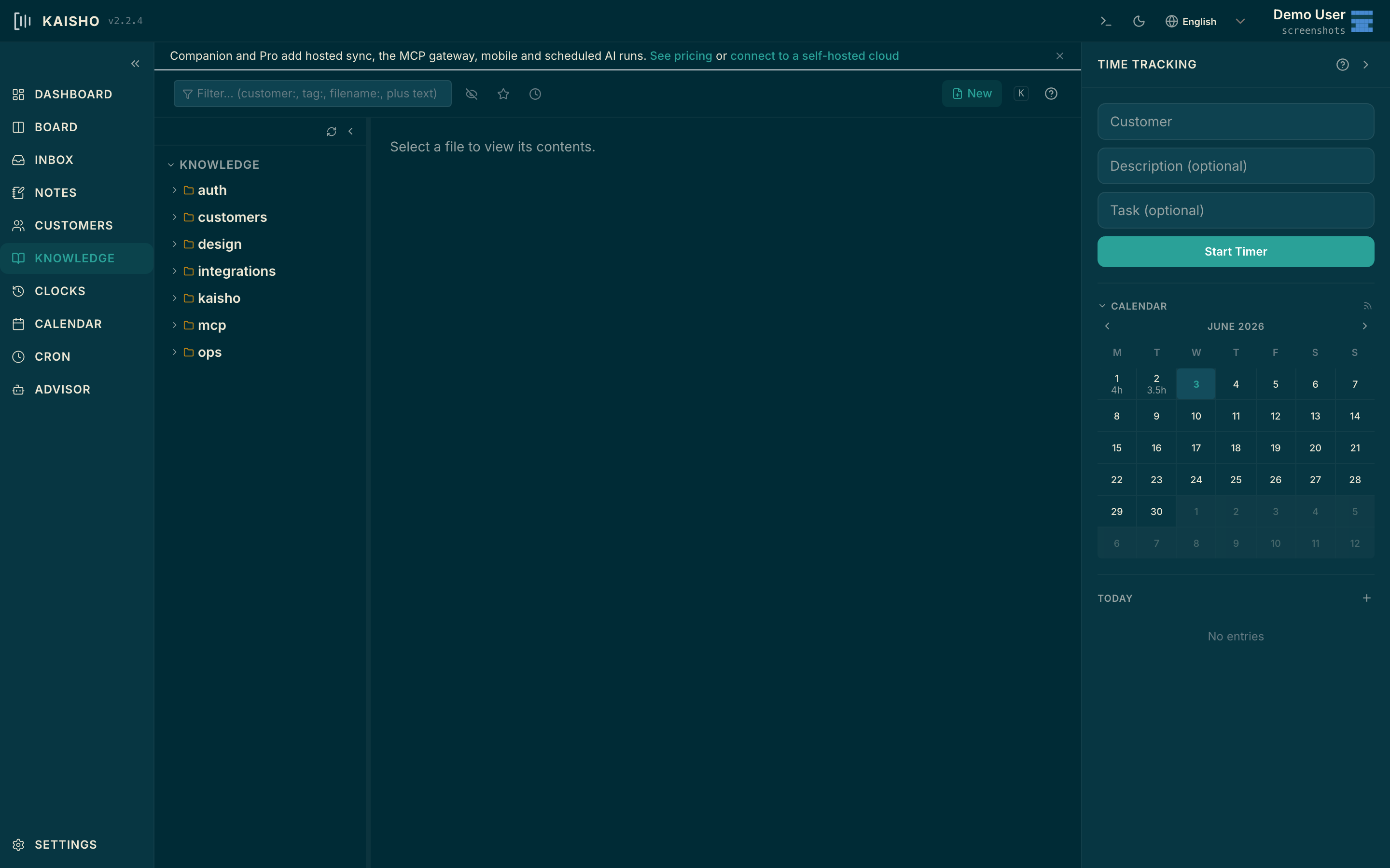 Kaisho knowledge base