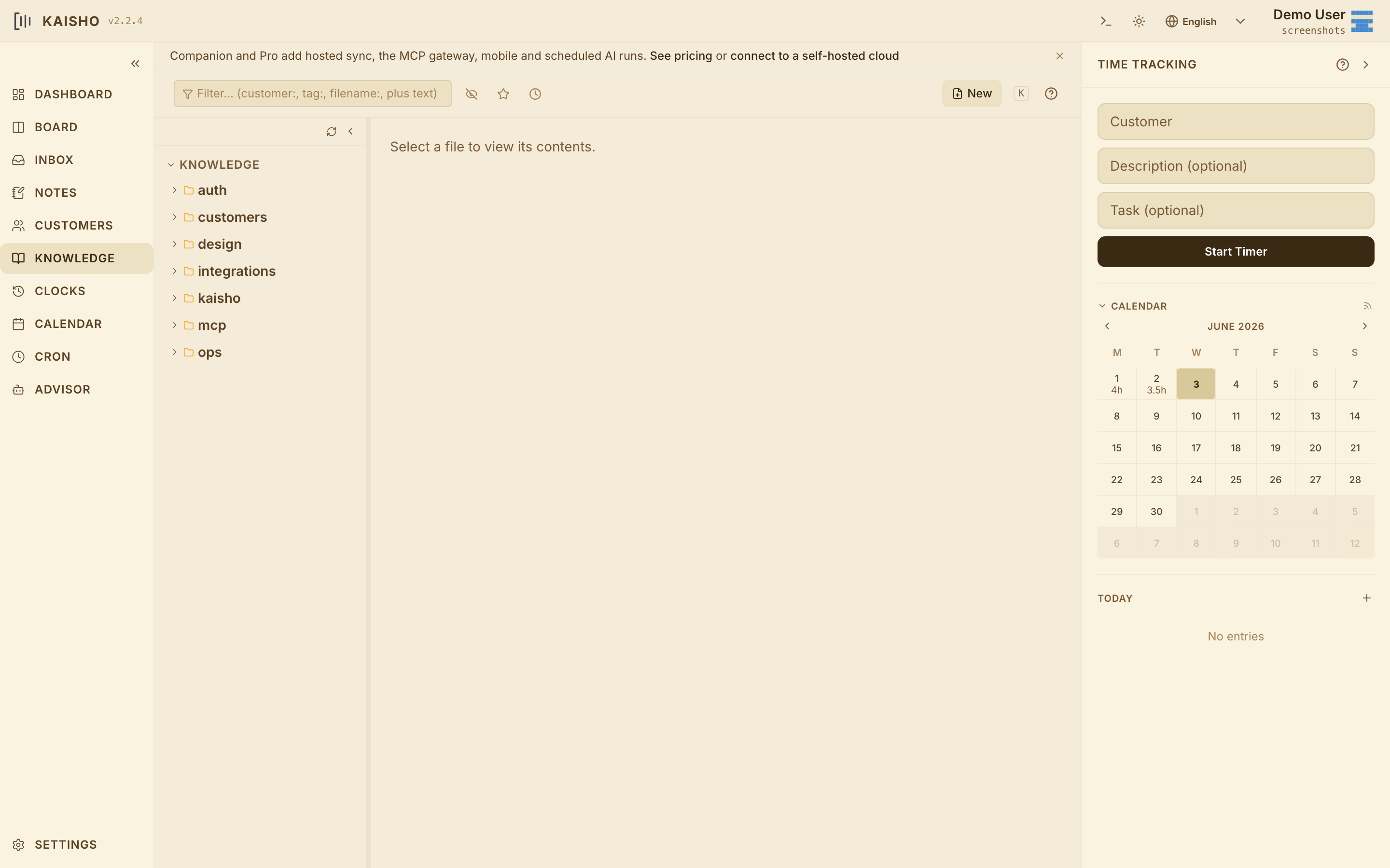 Kaisho knowledge base