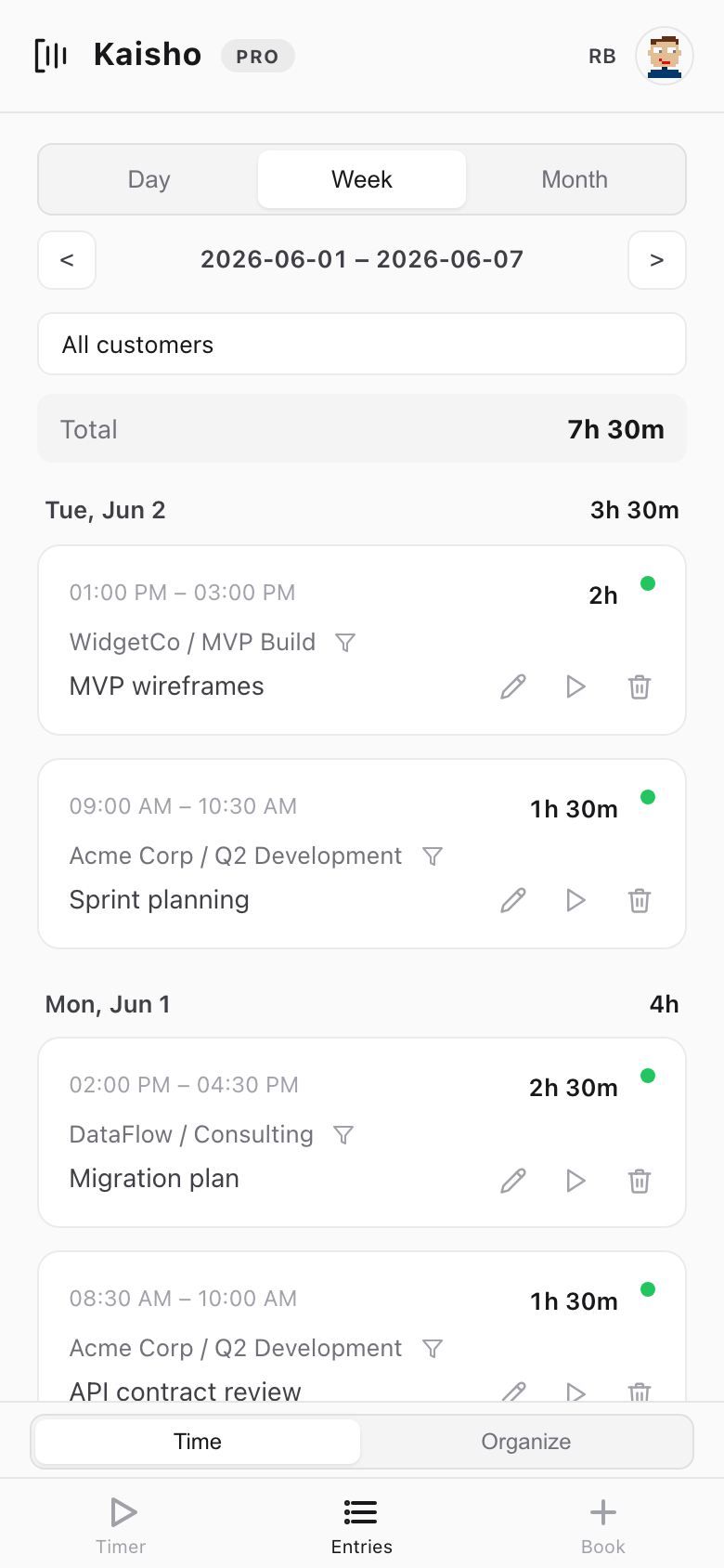 PWA entries